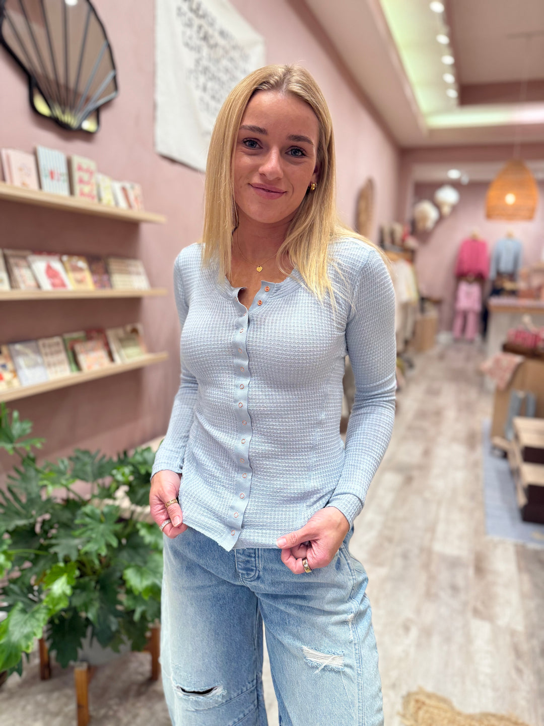 Free People Going Places Cardi / Pearl Blue