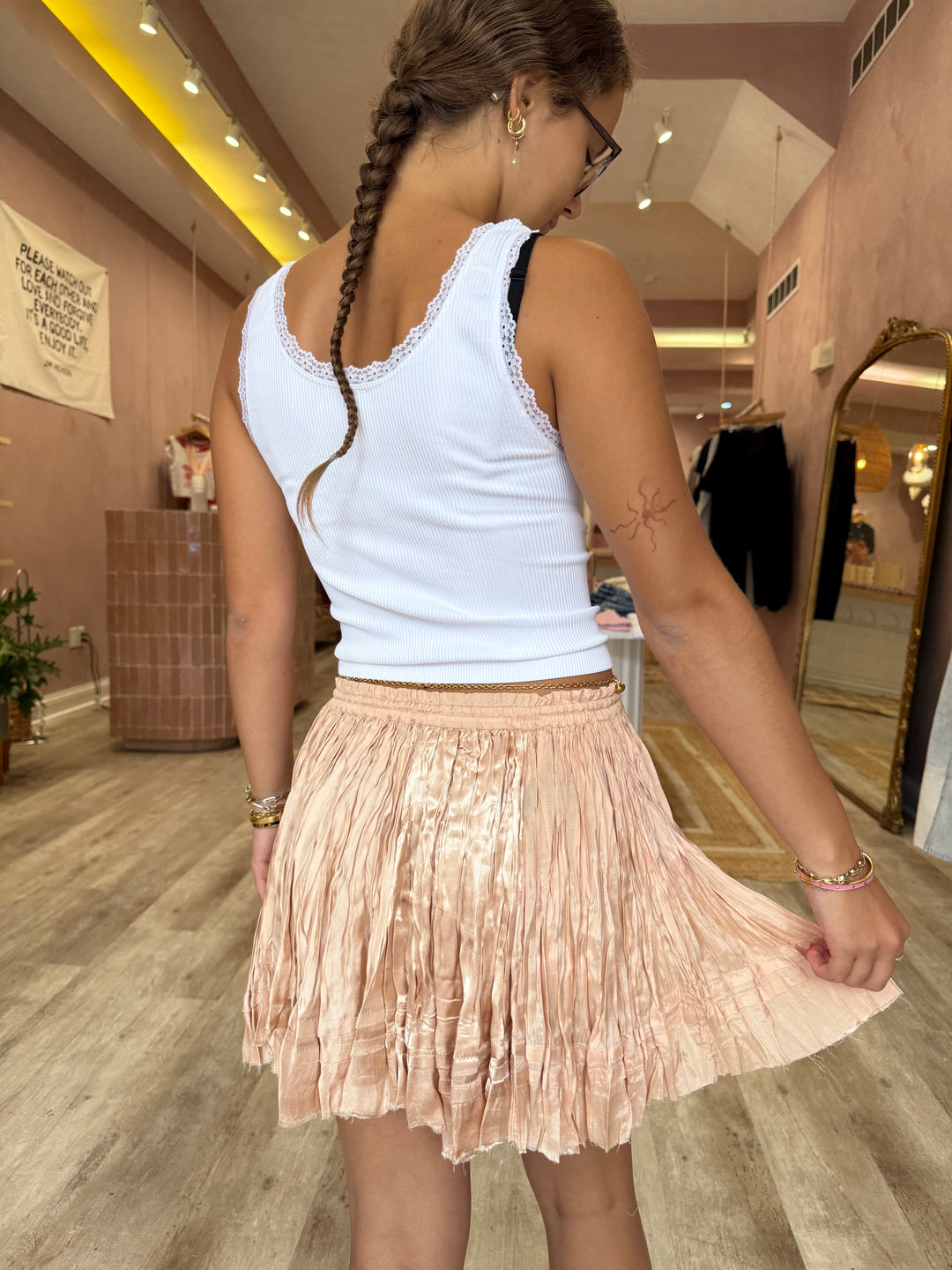 FP One Third Charm Shine Mini Skirt / Blush