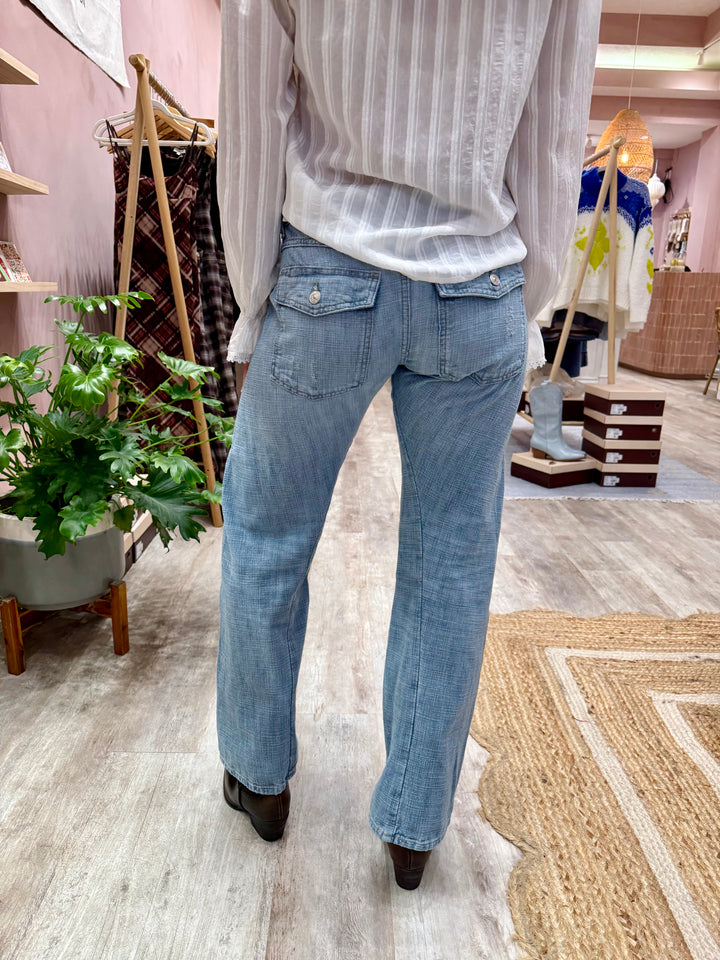 Free People Highland Low Rise Bowed Jean / Art School