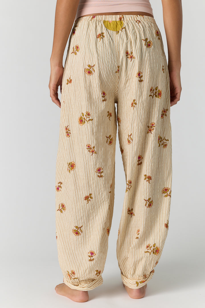 Free People On Repeat Drawstring PJ Pants / Ivory Floral
