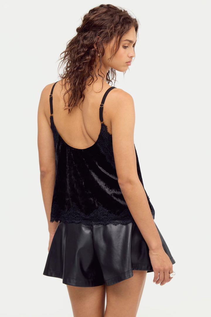 Free People Date Night Ready Tank / Charcoal Velvet