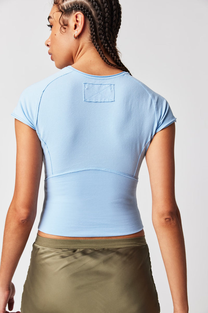 We The Free Protagonist Cropped Cap Sleeve Tee / Dream Blue