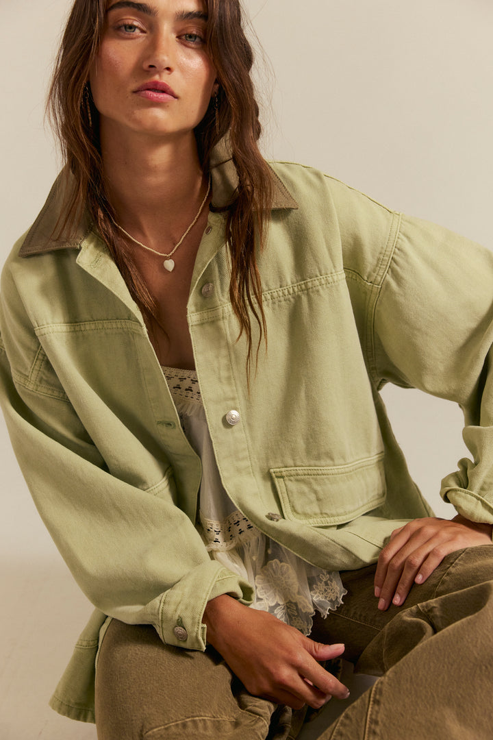 We The Free Lemon Denim Jacket / Washed Sage