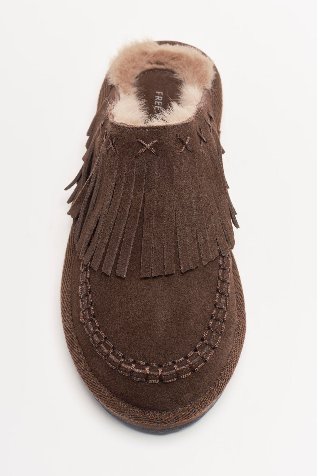 Free People Fallon Fringe Mules / Chocolate Suede