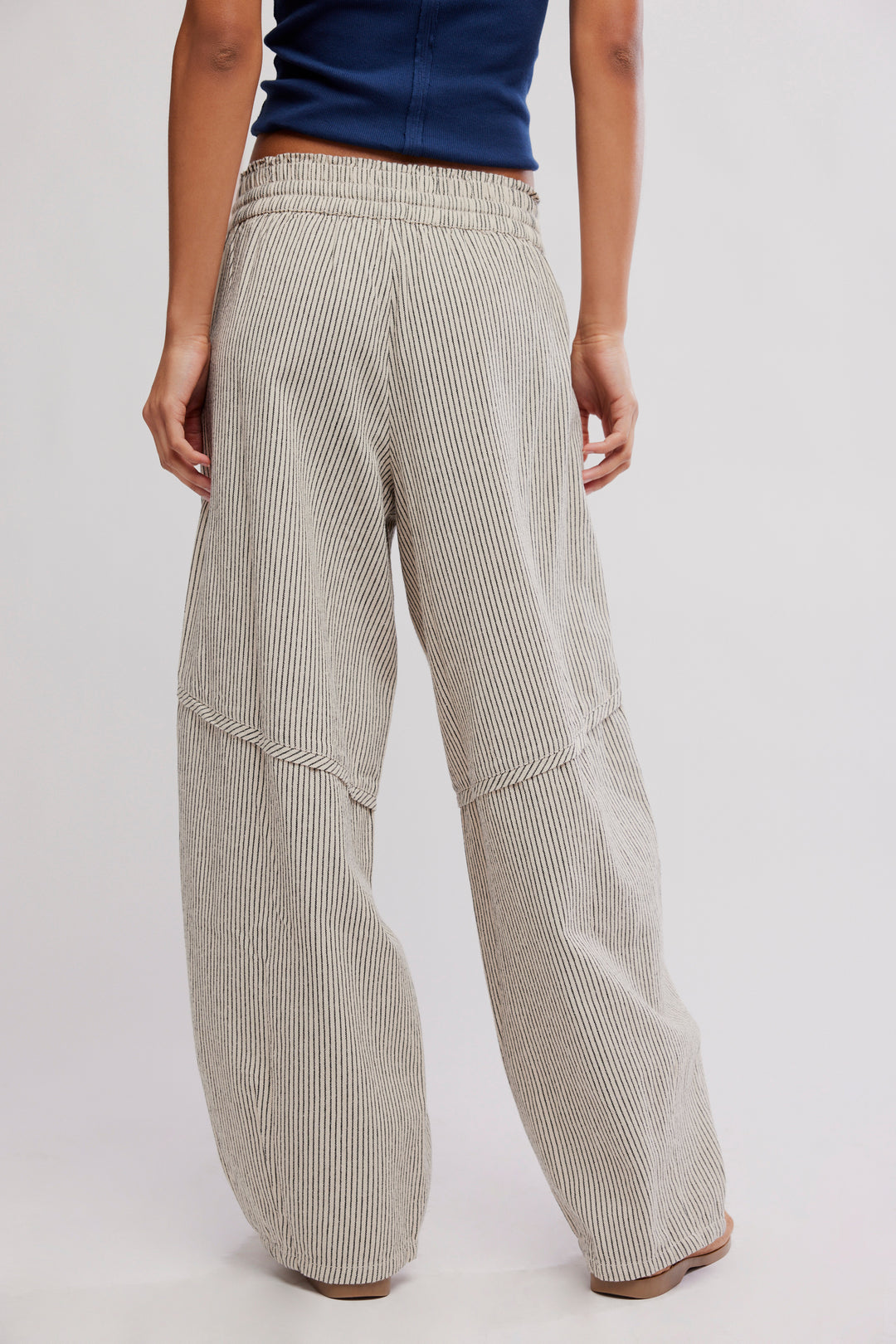 Free People Something Good Pull-On Barrel Pants / Ivory Combo