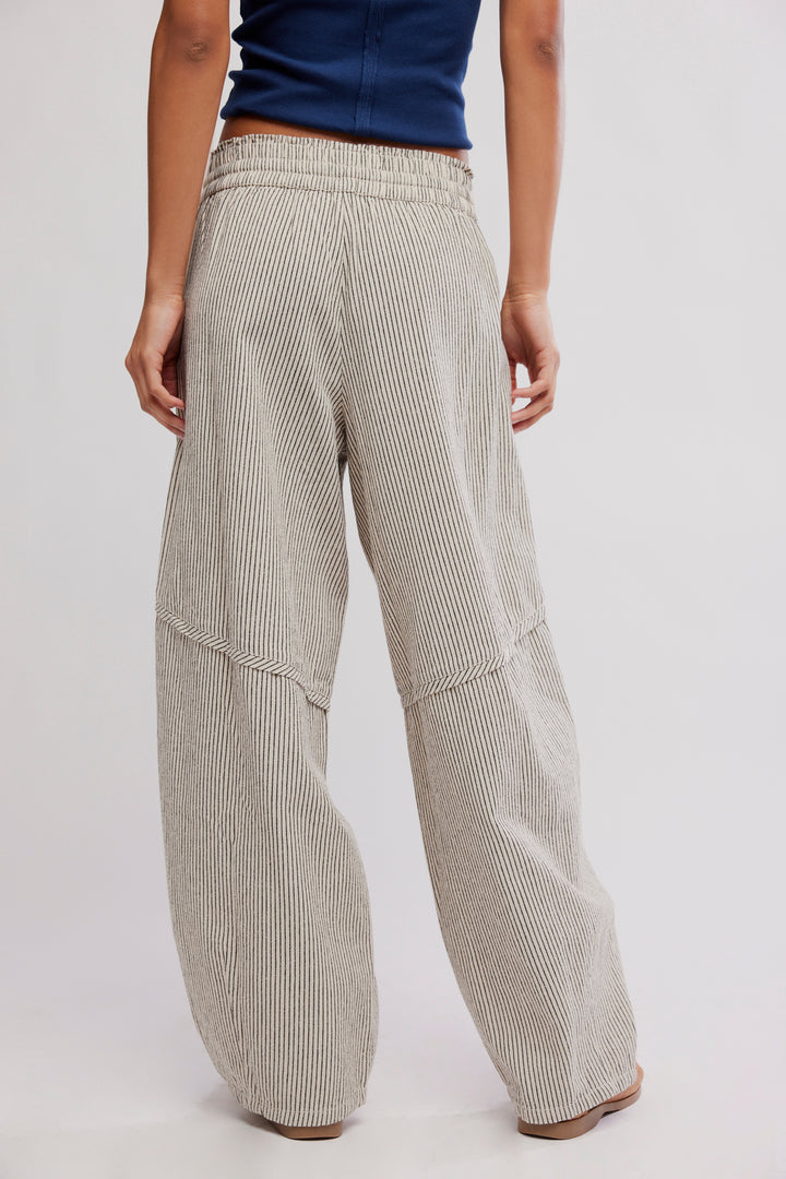 Free People Something Good Pull-On Barrel Pants / Ivory Combo