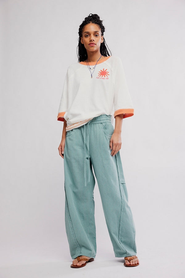 Free People Something Good Pull-On Barrel Pants / Blue