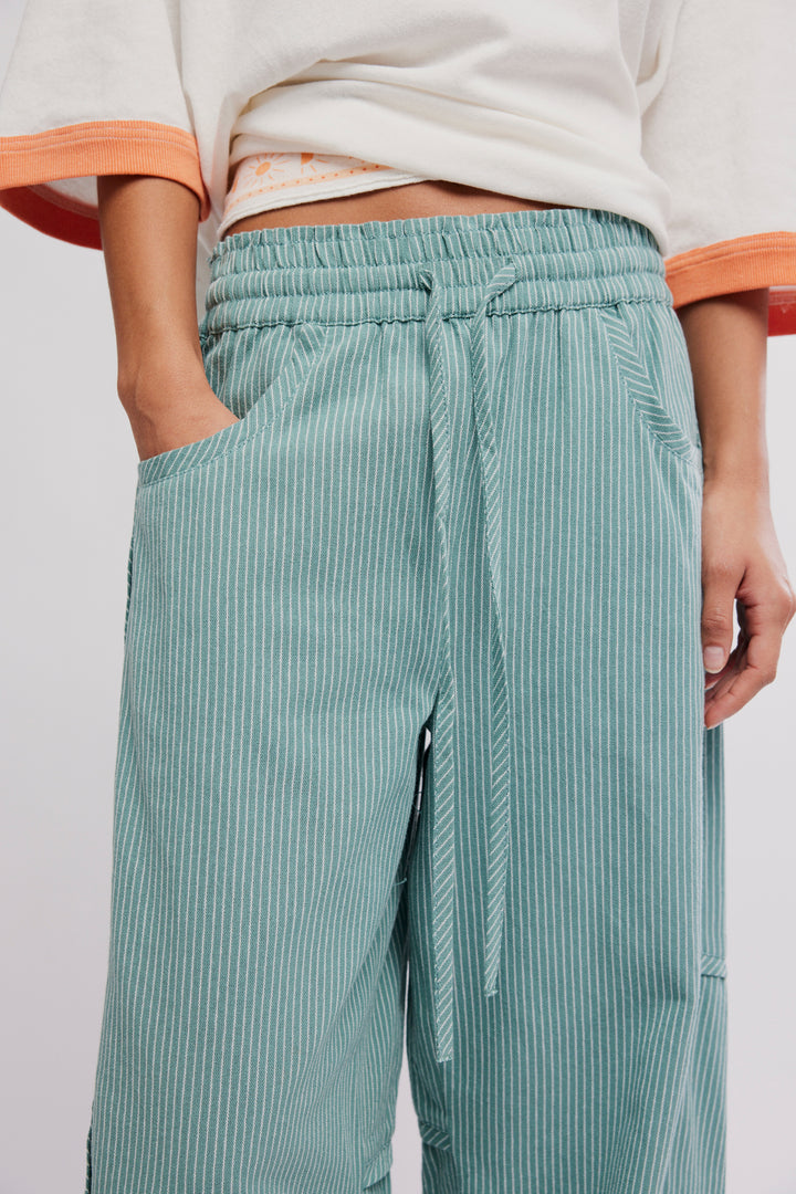 Free People Something Good Pull-On Barrel Pants / Blue