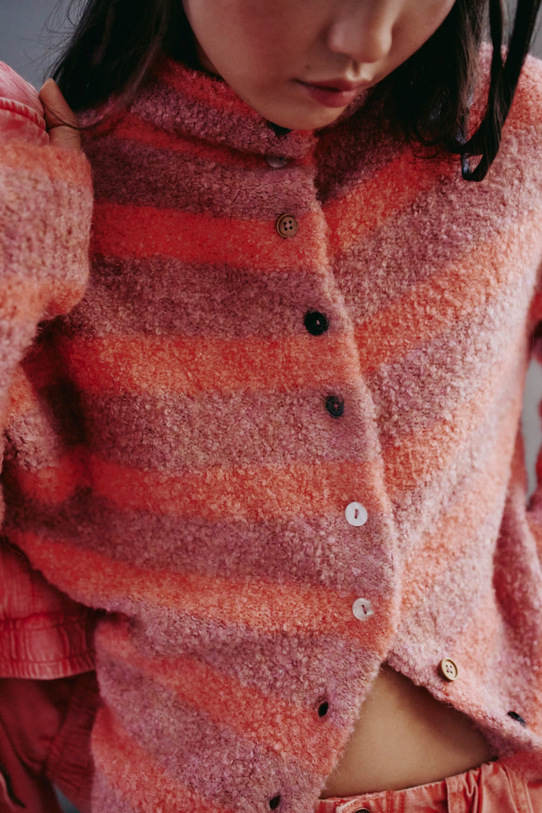 We The Free Button Collection Cardigan / Peach