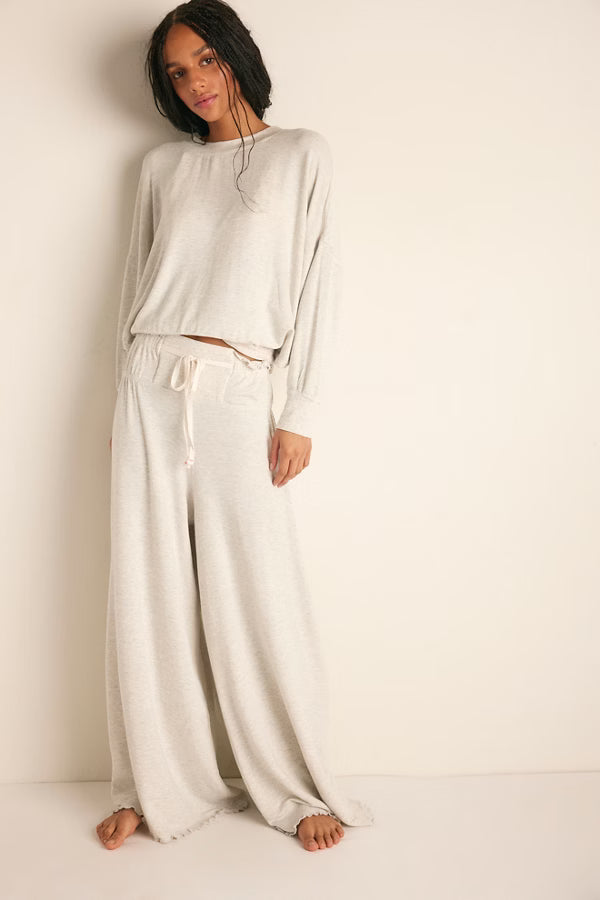 Free People Dream State Wide-Leg Pants / Heather Grey
