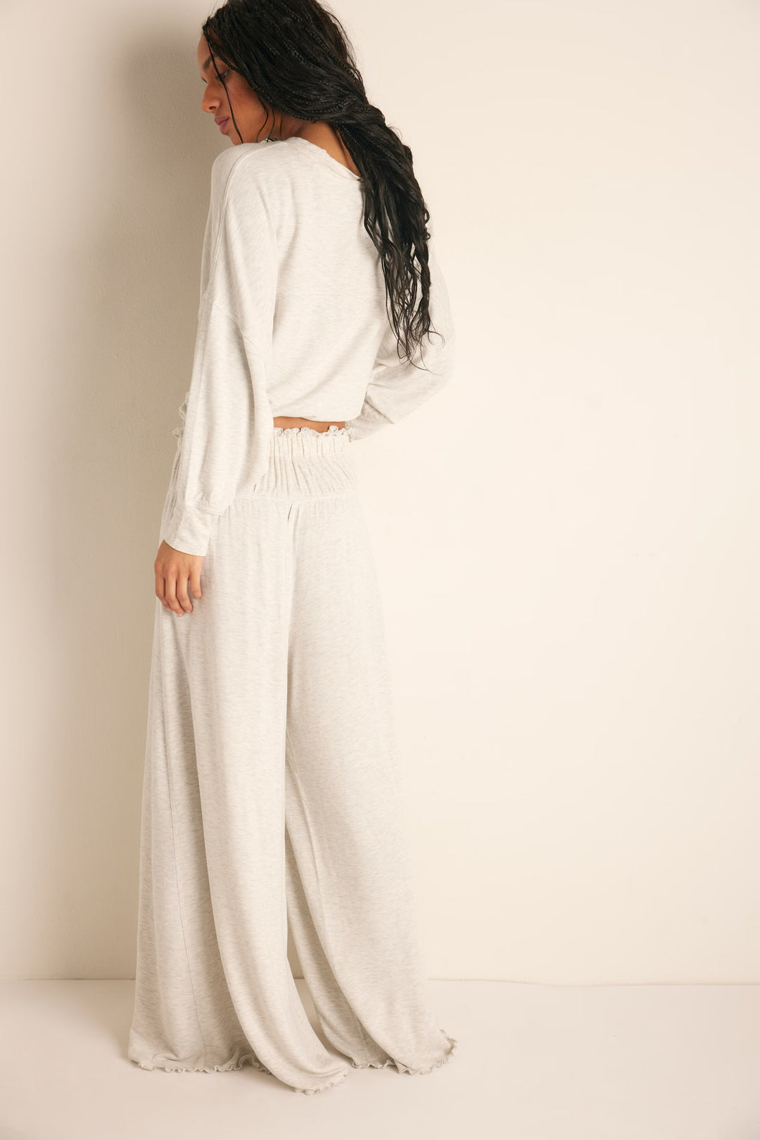 Free People Dream State Wide-Leg Pants / Heather Grey