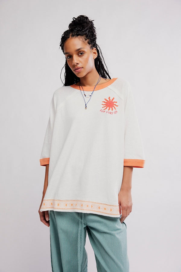 We The Free Giulia Embroidered Ringer Tee