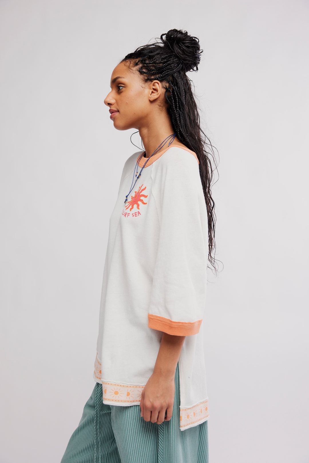 We The Free Giulia Embroidered Ringer Tee