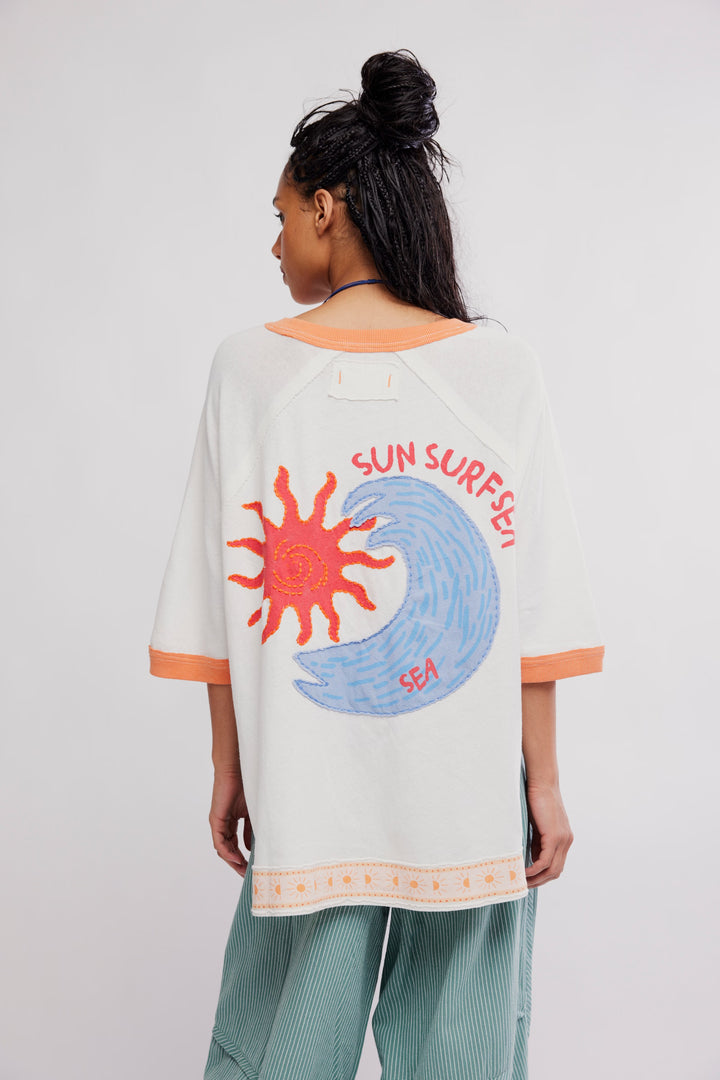 We The Free Giulia Embroidered Ringer Tee