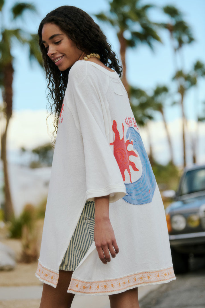 We The Free Giulia Embroidered Ringer Tee