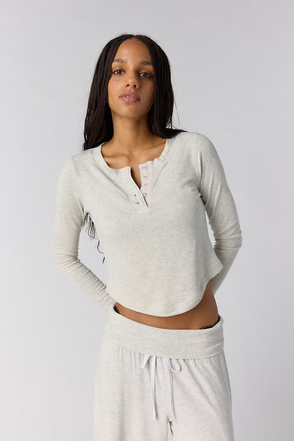 Dream State Henley Top / Heather Grey