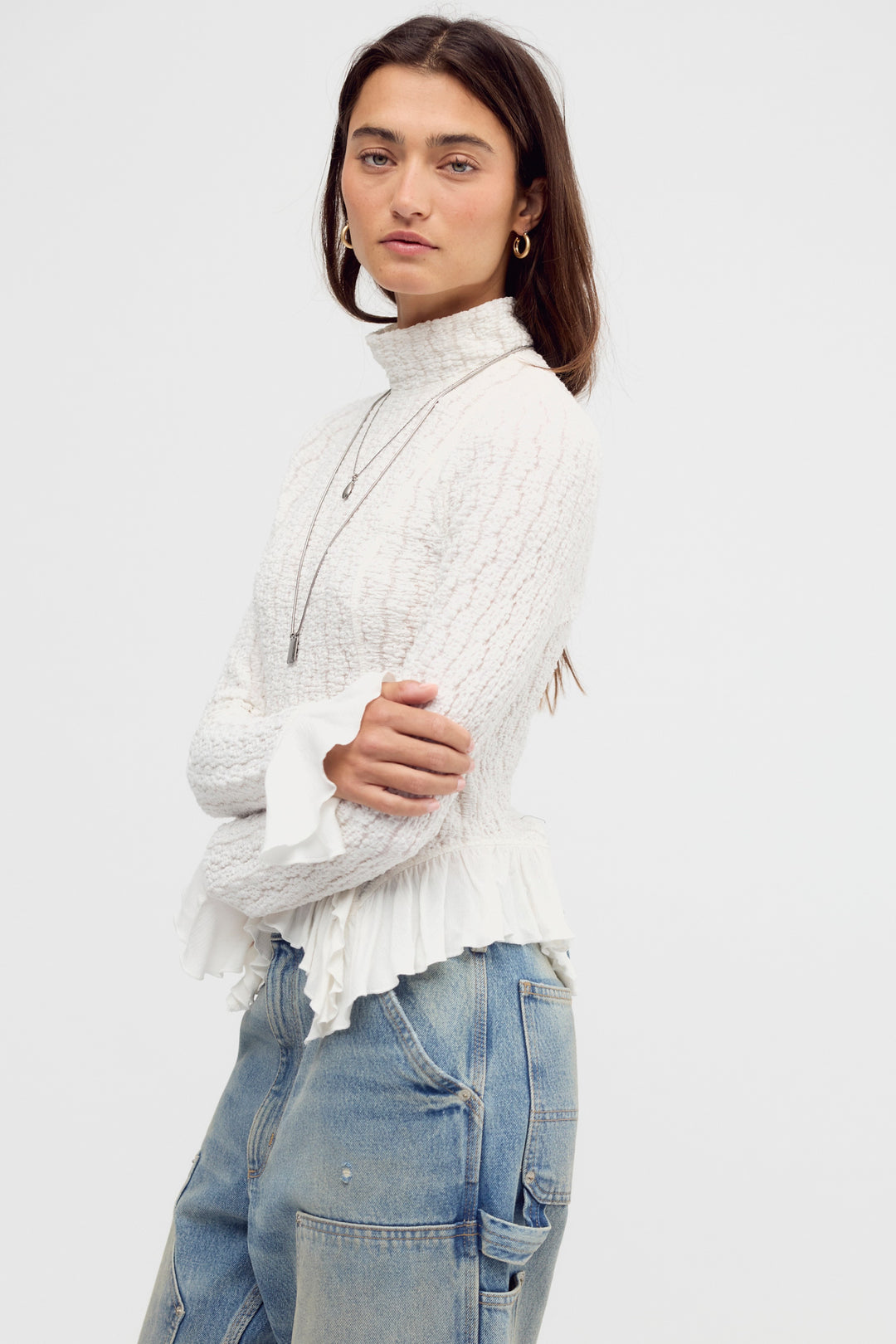 Free People Hope Long Sleeve Blouse / Sugar Swizzle