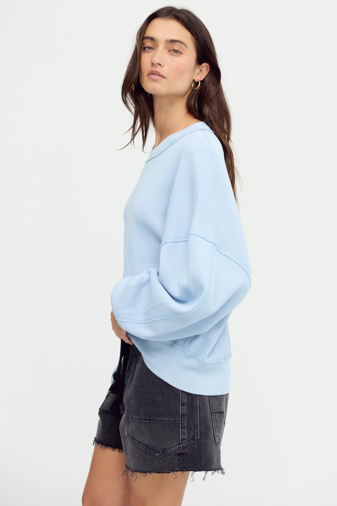 Free People Skyline Tee / Blue Snowflake