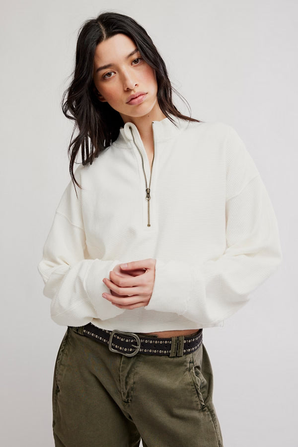 We The Free Celeste Quarter Zip / Clean Ivory