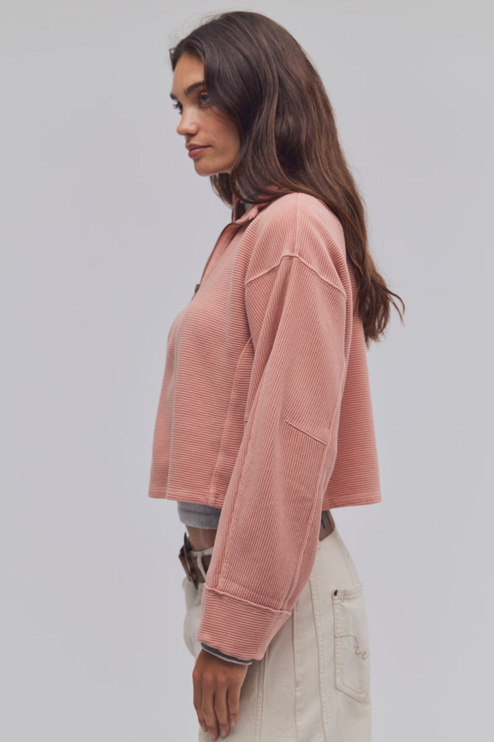 We The Free Celeste Quarter Zip / Coral Pink