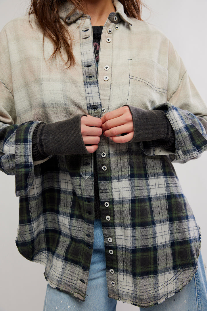 We The Free Lexi Plaid Button Down / Forest Green