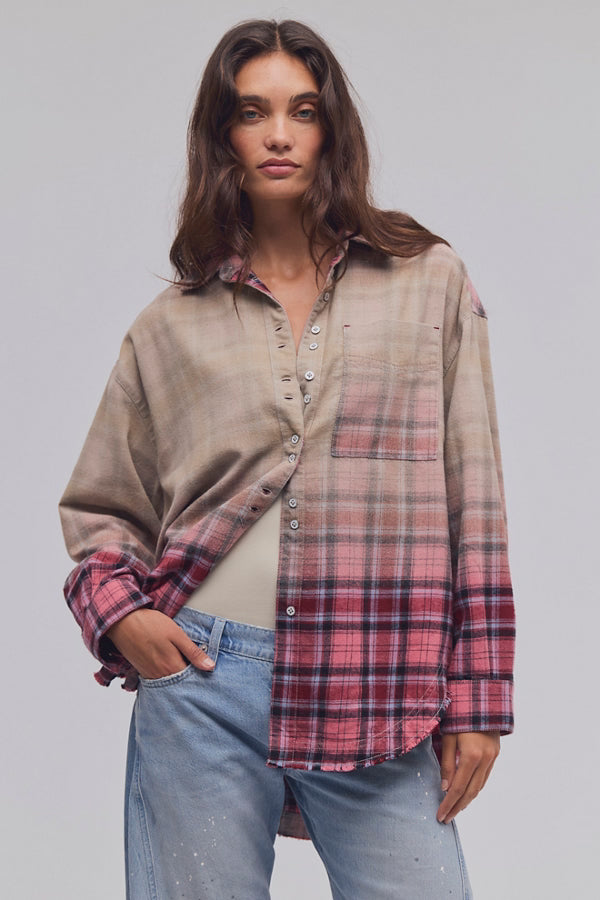 We The Free Lexi Plaid Button Down / Rose Red