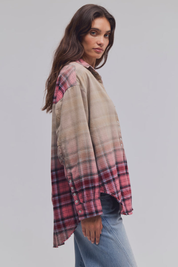 We The Free Lexi Plaid Button Down / Rose Red