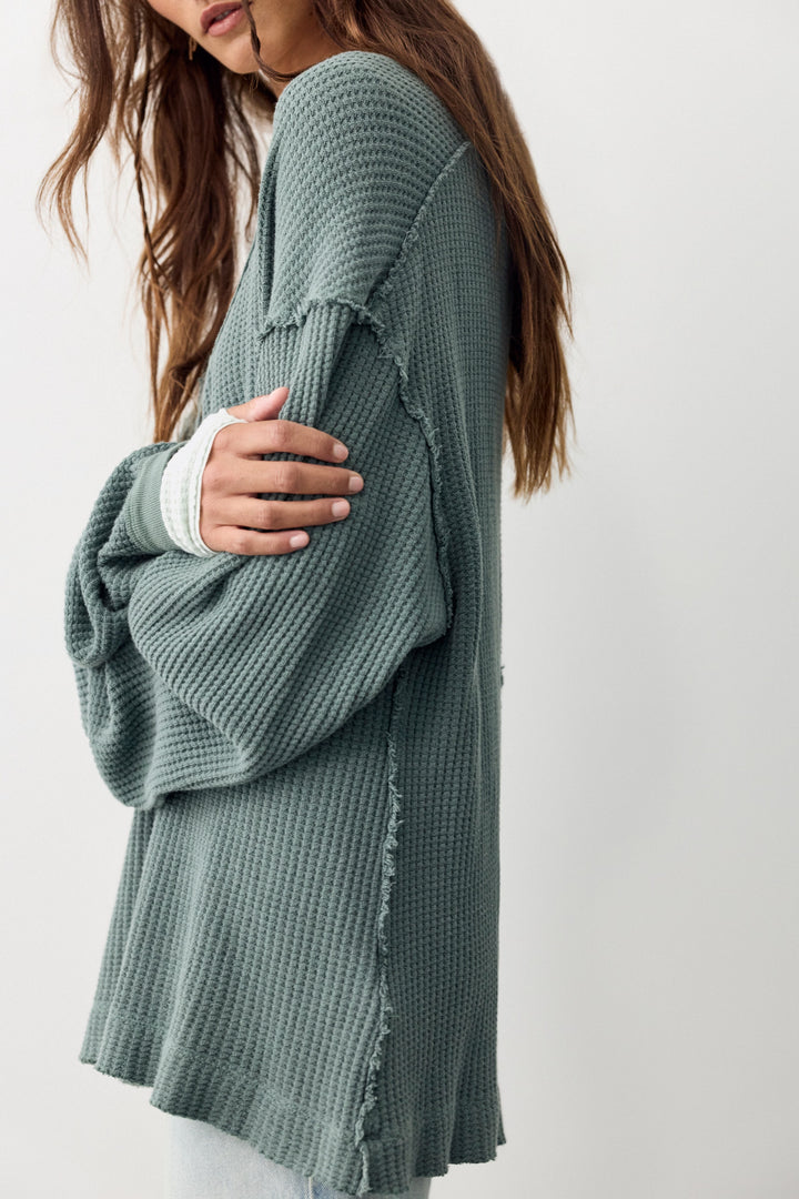 We The Free Montreal Oversized Thermal Henley / Watercolor