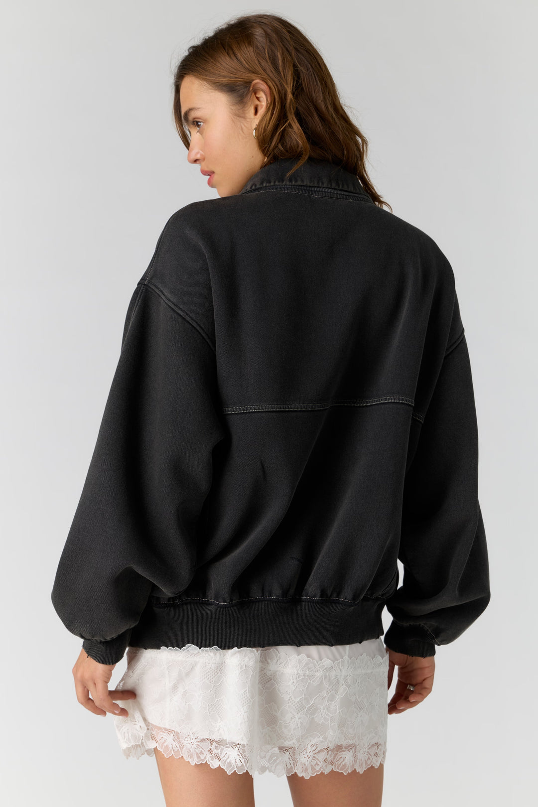 Free People Banks Half-Zip Pullover / Soot Grey