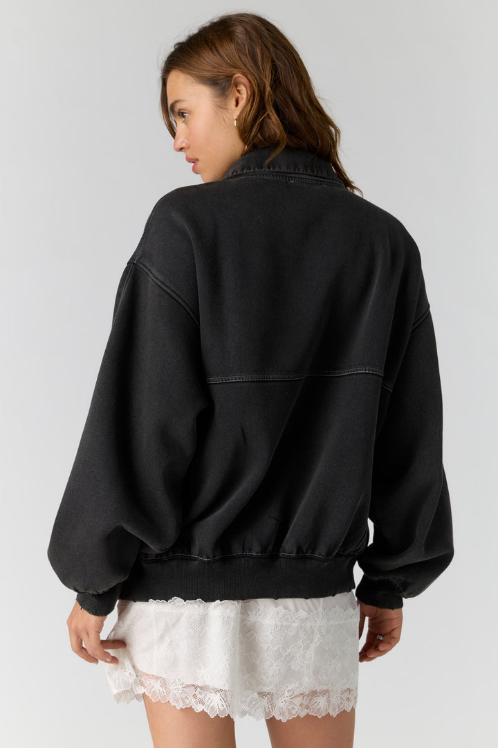 Free People Banks Half-Zip Pullover / Soot Grey