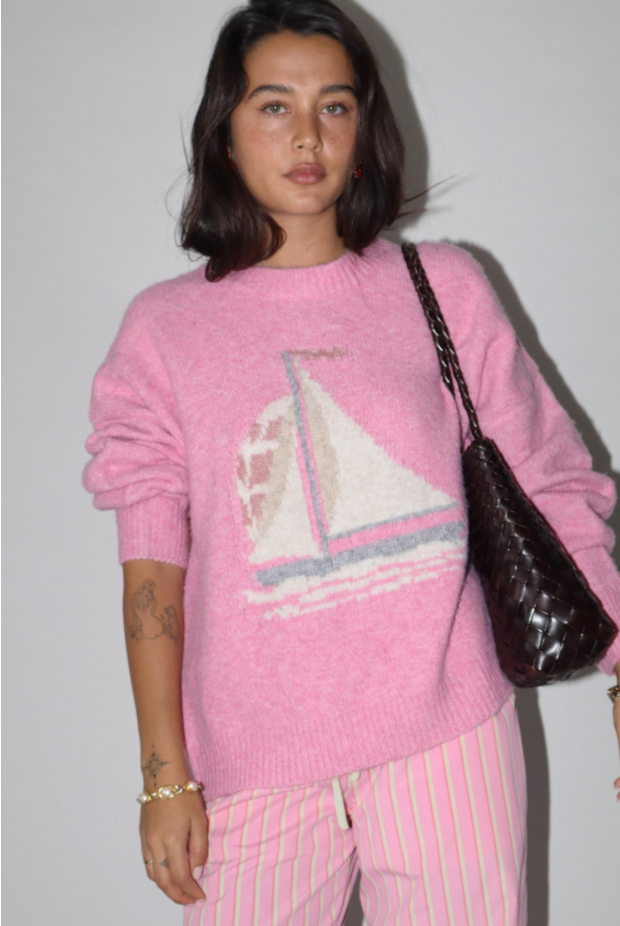 Pink Sailboat Sweater