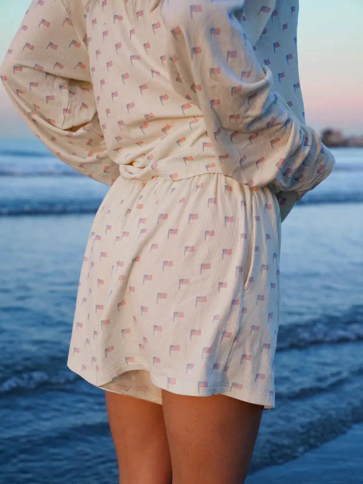 American Flag PJ Shorts