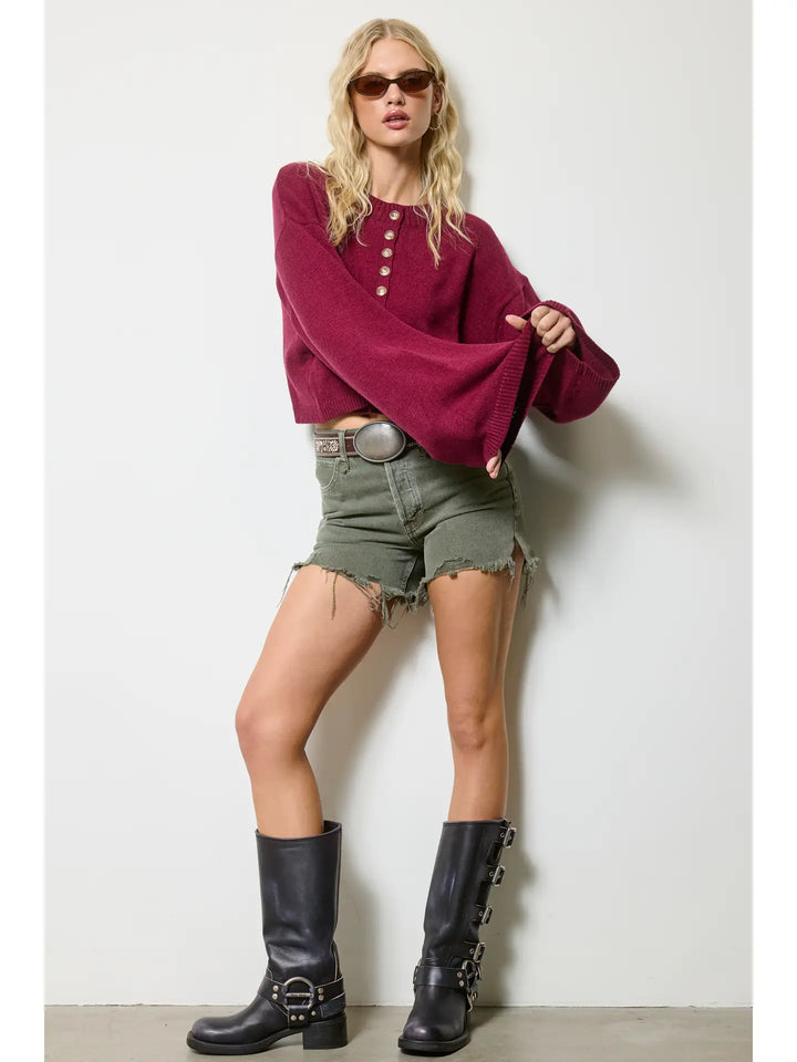 Hazel Cardigan / Cranberry