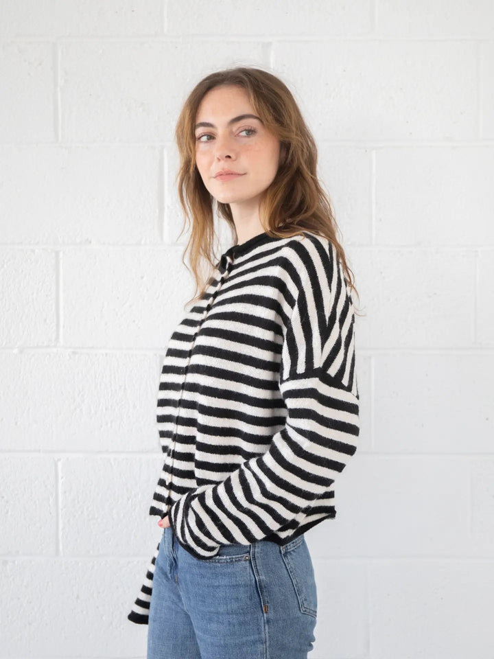 Piper Cardigan / Black Stripe