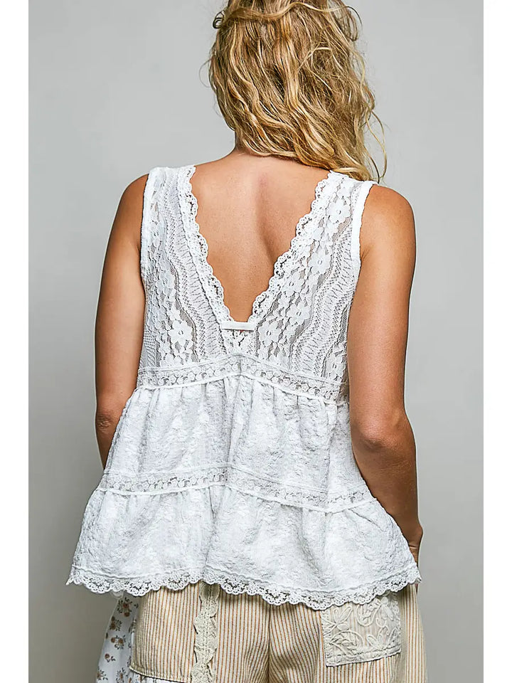 Stella Lace Tank / Ivory