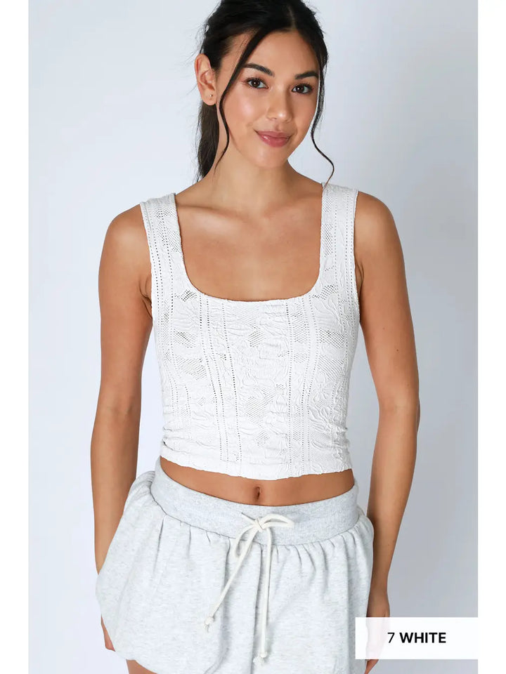 Double Lace Square Crop Top