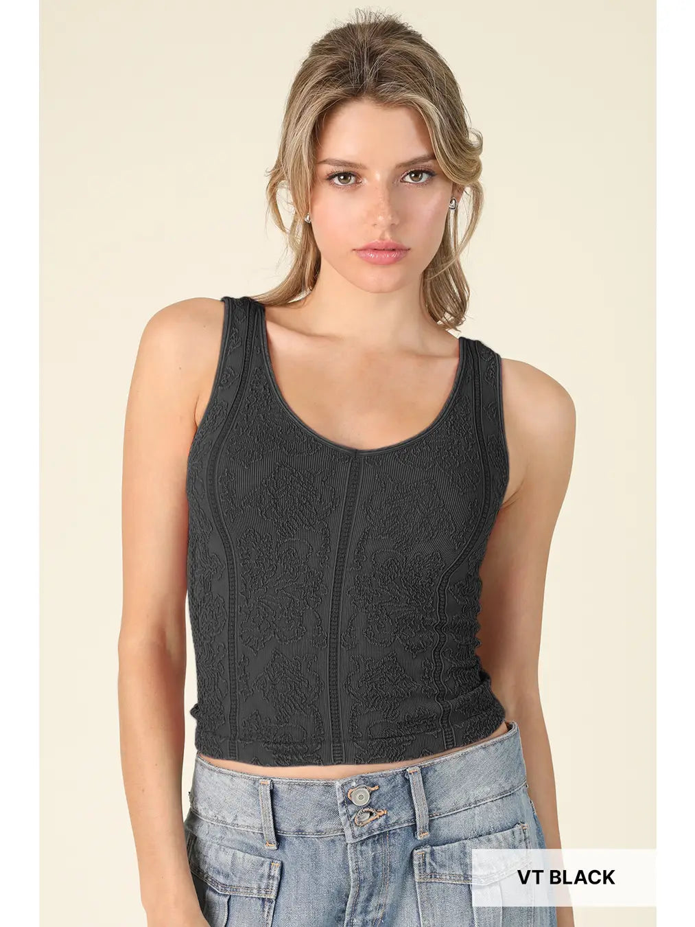 Vintage Reversible Textured Top