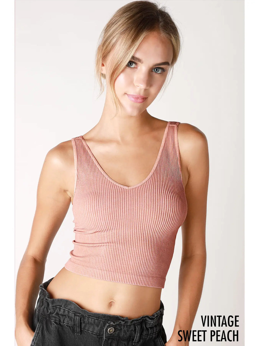 Vintage V-Neck Crop Top