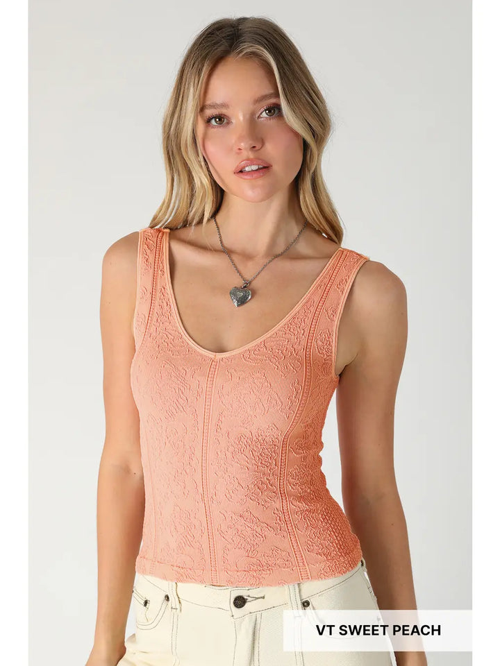 Vintage Reversible Textured Top