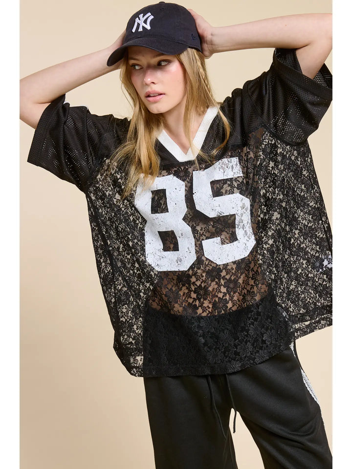 85 Lace Jersey / Black