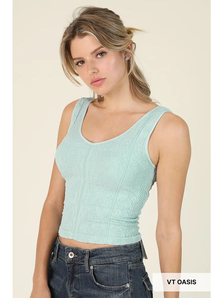 Vintage Reversible Textured Top