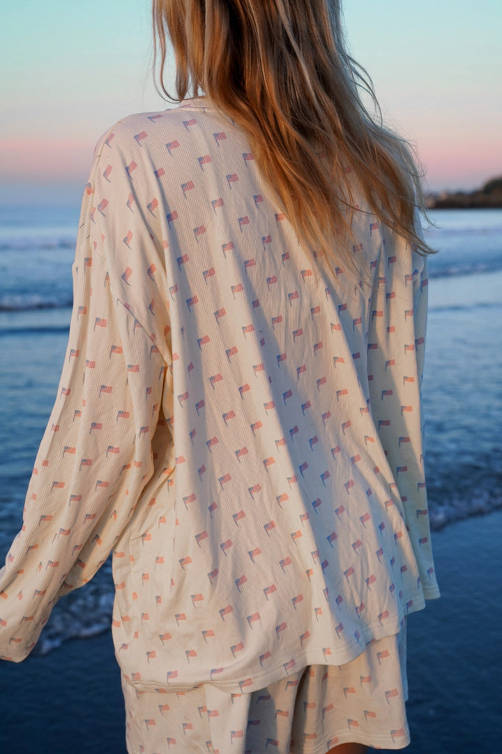 American Flag PJ Top