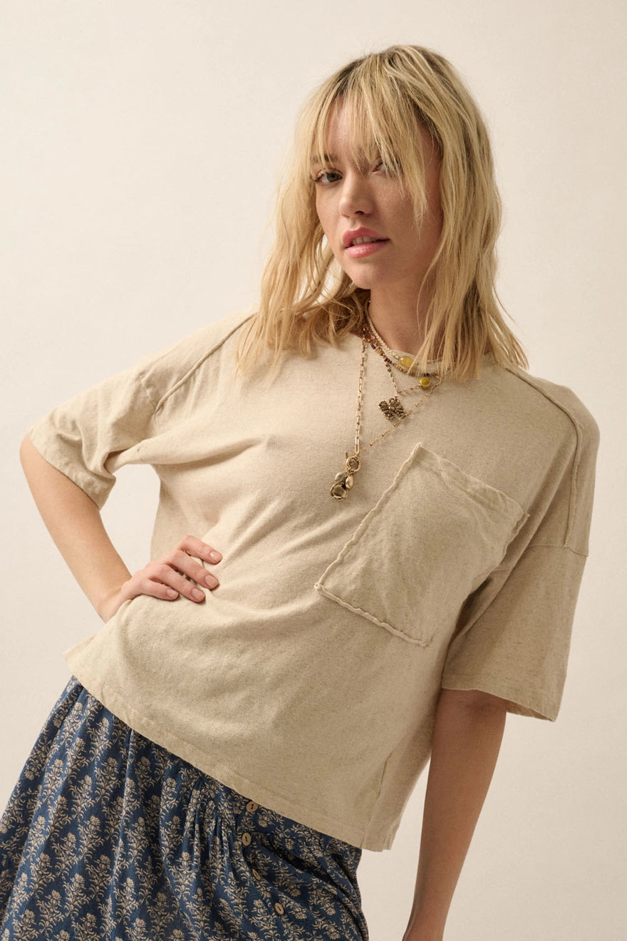 Easy Breezy Mineral-Wash Top / Oatmeal