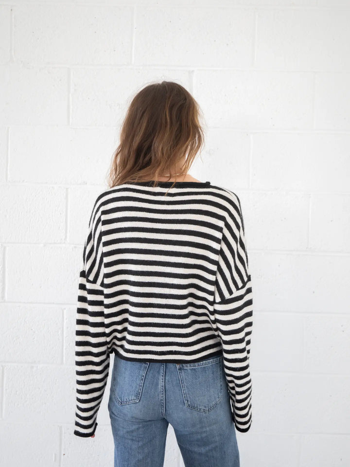 Piper Cardigan / Black Stripe