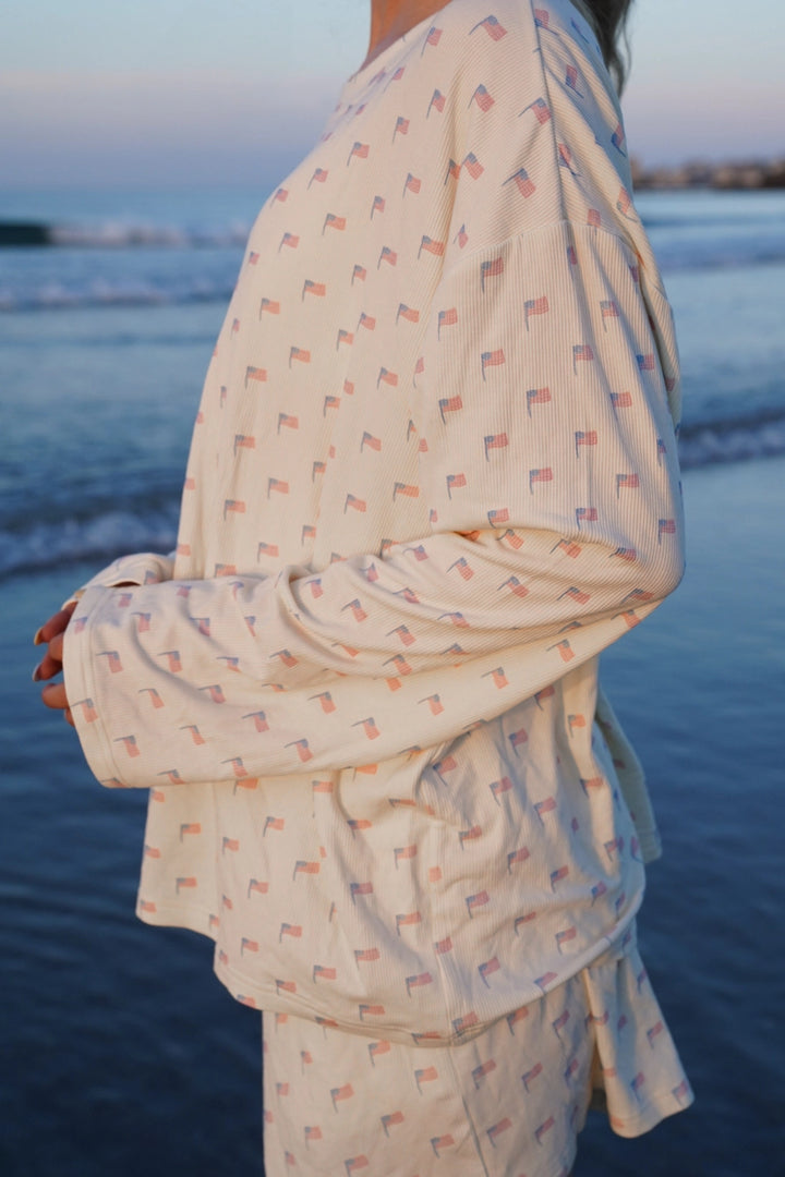 American Flag PJ Top
