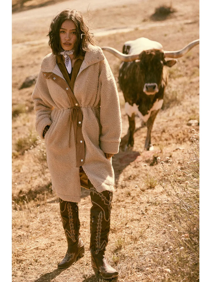 Sandstone Shearling Faux Coat